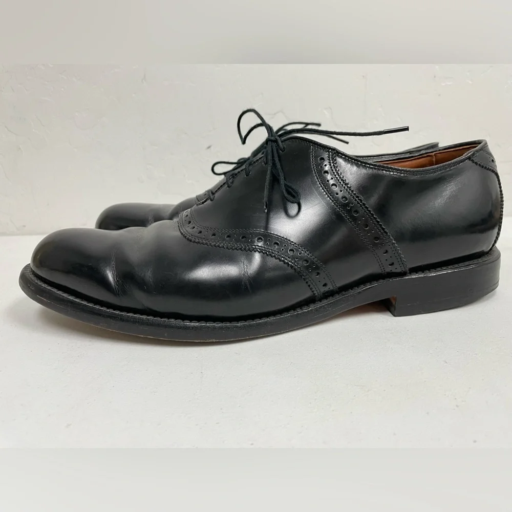 ALLEN EDMONDS Made in USA  Saddle Polo Derby Shoe in‎ Black Size 12 EEE $425